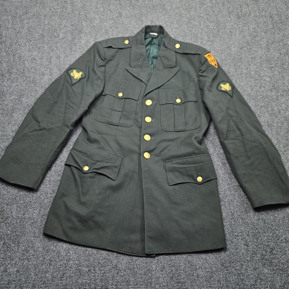 Vintage US Class A Dress Uniform Coat 39R 32nd Army Air Defense Command Vietnam